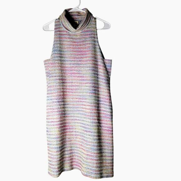 Akemi + Kin Sleeveless Cowl Neck Pocket Dress S Striped Knit Cozy Cottagecore - Picture 2 of 13